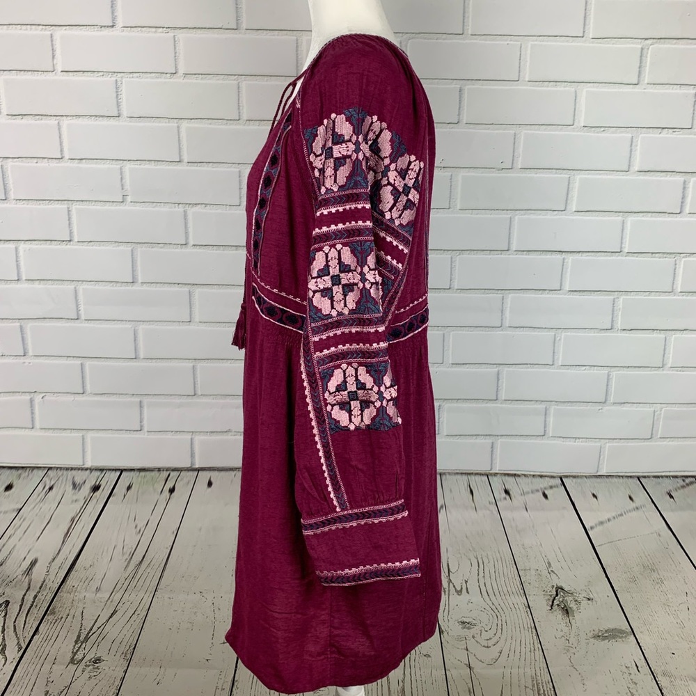 🔥FREE PEOPLE🔥All My Life Boho Mini Dress Wine XS NWT - Picture 6 of 11